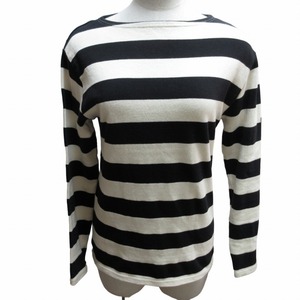 セントジェームス SAINT JAMES バスクシャツ カットソー ロンT ボーダー柄 バイカラー 長袖 白 ホワイト 黒 ブラック XSサイズ レディース