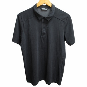 アークテリクス ARC'TERYX ポロシャツ カットソー ロゴプリント 半袖 黒 ブラック S メンズ