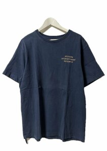WHR ウェスタン ハイドロダイナミック リサーチ プリント Tシャツ XL ネイビー 半袖 カットソー トップス メンズ