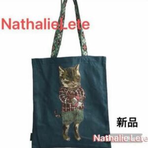 ナタリー・レテ　トートバッグ　新品　ネコ　NathalieLete タビーキャット　クロネコ　