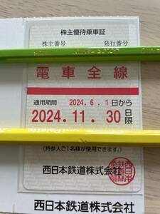 西日本鉄道(西鉄) 電車全線 株主優待乗車証 定期 送料無料(レターパックライト) 