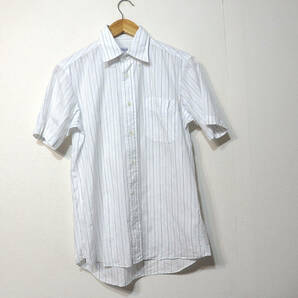 【送料無料】メーカーズシャツ鎌倉ドレスシャツ/半袖シャツ　ストライプ　白　MAKER'S SHIRT KAMAKURA