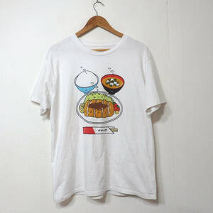 【送料無料】グラニフとんかつTシャツ/XLサイズ　首回りダメージあり　Design Tshirts Store graniph