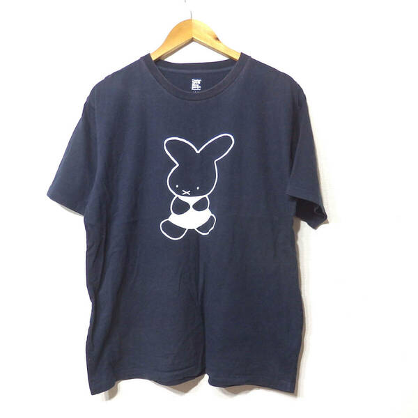 【送料無料】グラニフ×ミッフィーTシャツ/紺色　Lサイズ　色褪せ　脱色あり　難アリ　Design Tshirts Store graniph　ディック・ブルーナ