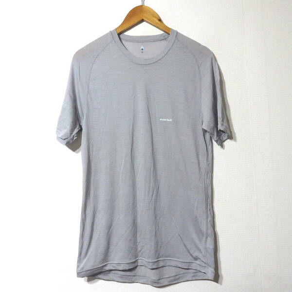 【送料無料】 モンベルTシャツ（スーパーメリノウール L.W. Tシャツ Men's）難あり　XLサイズ/ ウール９２％　ナイロン８％mont bell