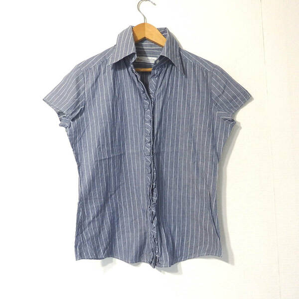 【送料無料】メーカーズシャツ鎌倉開襟シャツ/　フリル　MAKER'S SHIRT KAMAKURA　ストライプ柄