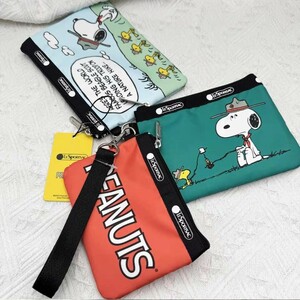 【送料無料1円〜】 LeSportsac(レスポートサック)/SNOOPY(スヌーピー)コラボ三連ポーチ 並行輸入品 未使用新品 3