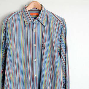 AS473 Iceberg ICEBERG long sleeve shirt 54 / XL shoulder 51 stripe sill Bester mail service shipping possible xq