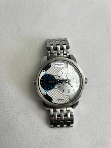 (JU) wristwatch clock diesel DIESEL quartz flat battery DZ7305 dual time Mini dati men's Bick face 