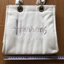 新品　未使用　Harrods　ハロッズ　バッグ　トートバッグ　ホワイト　白色　マチ付き　女性　レディース_画像2