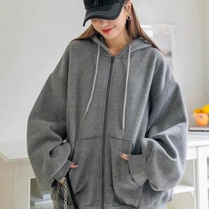 Dazy パーカー DAZY Zip Up Drop Shoulder Drawstring Hoodie!