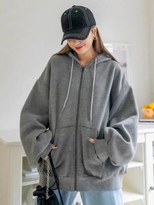 Dazy パーカー DAZY Zip Up Drop Shoulder Drawstring Hoodie!