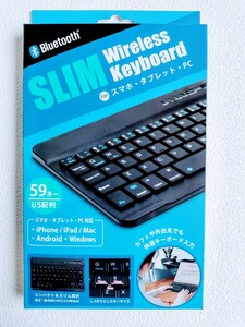 【スマホ・タブレット・パソコン】SLIM Wireless Keyboard キーボード Bluetooth USB ワイヤレス