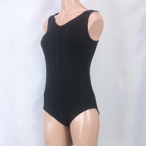 U9192* Wacoal swimsuit zipper One-piece lady's 11L black black plain simple swim .. woman swim swimming Pooh ruby chi