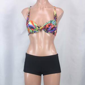 C0495* colorful bikini stylish . pad boys leg .... separate S~M corresponding lady's swimsuit two piece sea resort costume 