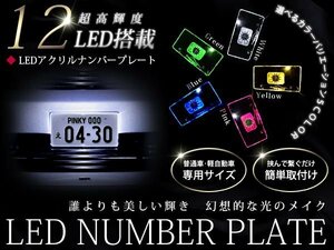 12v 軽自動車 アクリルプレート LED ナンバーフレーム 色選択可