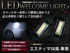 50系エスティマ 純正交換 LEDウェルカムライト SMD7発 ホワイト