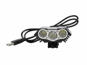  waterproof specification!!* new goods * LED head light CREE T6x3 light 7500LM USB bicycle band attaching head light outdoor cycling black black 