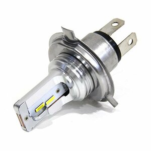 車検対応 スズキ アドレス110 FI 12V H4 Hi/Lo LEDヘッドライト バルブ バイク用 ファンレス 1灯分 消音 2000lm 純正交換 6500K