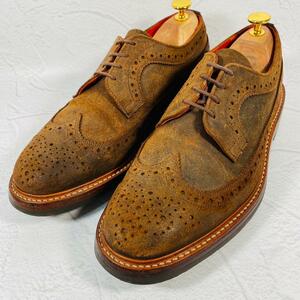 【良品】Tricker's トリッカーズ バートン ヌバック ラギットソール 茶 ブラウン 8-5 26.5cm 革靴 ワークシューズ ラギット コマンドソール