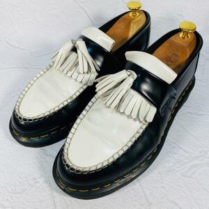 【希少】Dr.Martens ドクターマーチン エイドリアン バイカラー キルト タッセル 白 ホワイト 黒 ブラック 6 25cm アクセント アイコニック