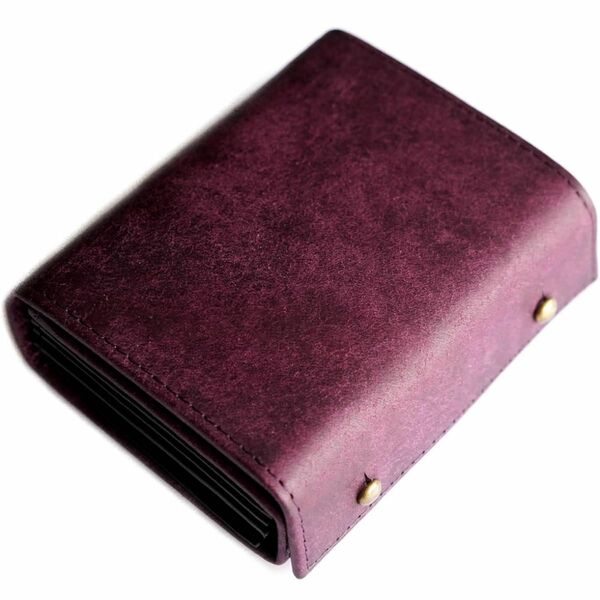 エムピウ ミッレフォッリエ 同型 日本製 二つ折り財布 m+ millefoglie same type 紫色