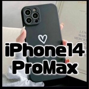 【iPhone14promax】iPhoneケース ブラック ハート 手書き 黒 即決 送料無料 スマホカバー 可愛い 新品未使用