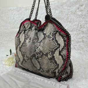 希少 美品 Stella McCartney ステラマッカートニー ショルダーバッグ ファラベラ ミニ FALABELLA MINI 2way シルバー チェーン パイソン