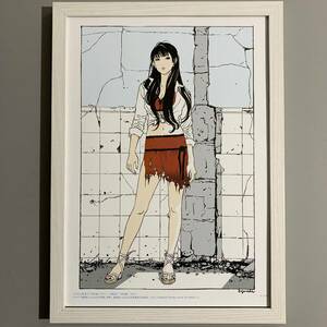 ■江口寿史■上條淳士1983展リライト/A4額装品/美女/セクシー/貴重イラスト/美人画/インテリア/印刷物 G216