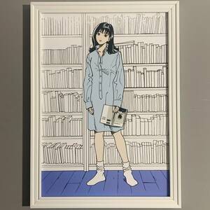 ■江口寿史■ダ・ヴィンチ1997/A4額装品/可愛い/美女/美人画/貴重イラスト/印刷物 G315