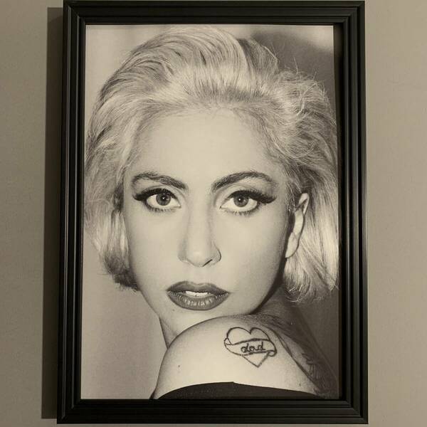 ■LADY GAGA■モノクロフェイスショット/A4額装品/写真集/貴重写真/テリー・リチャードソン/ミュージシャン G462