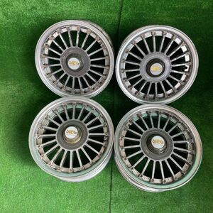 ALL 1円から！売切！　618.BRIDGESTONE SIEG 14×6J +25 114.3 4穴 4本 ブリヂストン ジーグ 旧車 当時物 希少 FIN フィンホイール