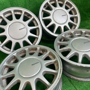 ALL 1 jpy from! selling up! 902.NISSAN Laurel C33 previous term original wheel 15×6J +40 114.3 4 hole 4 today production old car that time thing Cefiro Silvia 