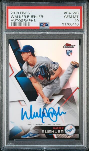 PSA10 2018 Topps Finest Walker Buehler Auto ドジャース ビューラー 直筆サイン