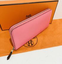 HERMES 極上美品 アザップロング レザー 長財布 エルメス 箱 リボン 付属_画像2