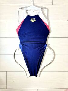 20 Arena woman .. swimsuit M*s trash ARN-5652W* light ground lustre blue fluorescence pink white * high leg open back 