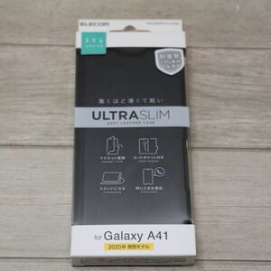 Galaxy A41/SC-41A/SCV48 /ソフトレザーケース/薄型/磁石付/手帳/PM-G202PLFUBK