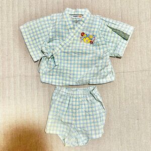 MIKIHOUSE 甚平 70 くまさん 水色　上下　セット 甚平 パジャマ ベビー甚平 赤ちゃん