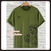 【5L／グリーン】くまさん 半袖Tシャツ 大きいサイズ レディース メンズ_画像2
