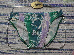 445 HELLY HANSEN H/H Helly Hansen плавание трусики бикини SizeM зеленый × белый × лиловый. Nankoku дизайн утиль 