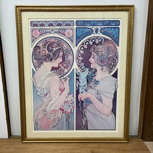  ◆模写◆ 大型絵画 アルフォンス・ミュシャ Alphonse Mucha 額装：横710×縦870㎜