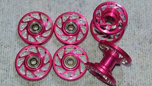  Tamiya 2 step aluminium 13mm all aluminium pink anodized aluminum 11 spoke machining roller set WA 13AA