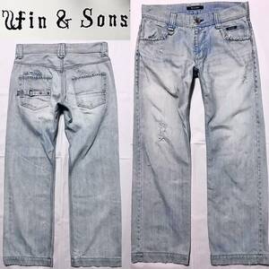 即落送料無料★ Win&Sons ウィンアンドサンズ ( DELAY RESOUND CLOTHING ) 定価3.5万円程 デニム 日本製 ジーンズ 48 絶版 アメカジ ワーク