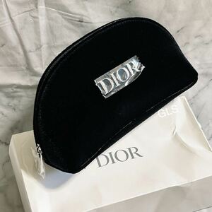 レア 未使用本物 Christian Dior ポーチ ベロア ノベルティ ブラック 黒 2022 限定 化粧ポーチ メイクポーチ 小物入れ