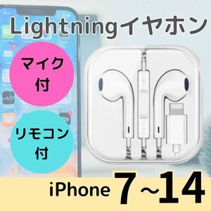 未使用 iphone用 ライトニングイヤホン ホワイト 有線イヤホン マイク リモコン 通話可能 Lightning 白 ノーブランド 音楽再生 iPad 