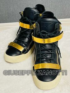 giuseppe zanotti 【ジュゼッペザノッティ】ハイカット レザー スニーカー 黒 ブラック　38