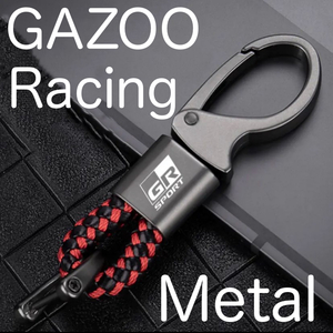 GR GAZOO Racing メタル キーホルダー 赤黒 GR SPORT ガズーレーシング アクセサリー キーリング 86 ヤリス スープラ ランクル プリウス