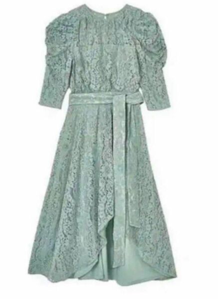 herlipto Belted Asymmetric Lace Dress S 