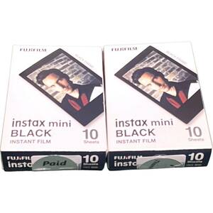 2セット 富士フイルム(FUJIFILM) インスタントカメラ チェキ用フィルム 10枚入 ブラック INSTAX MINI BLACK FRAME WW 1