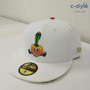 O115a [未使用品] NEWERA × ジョジョの奇妙な冒険 キャップ 8 63.5cm ホワイト JOJO ニューエラ 帽子 59FIFTY | ファッション小物 G